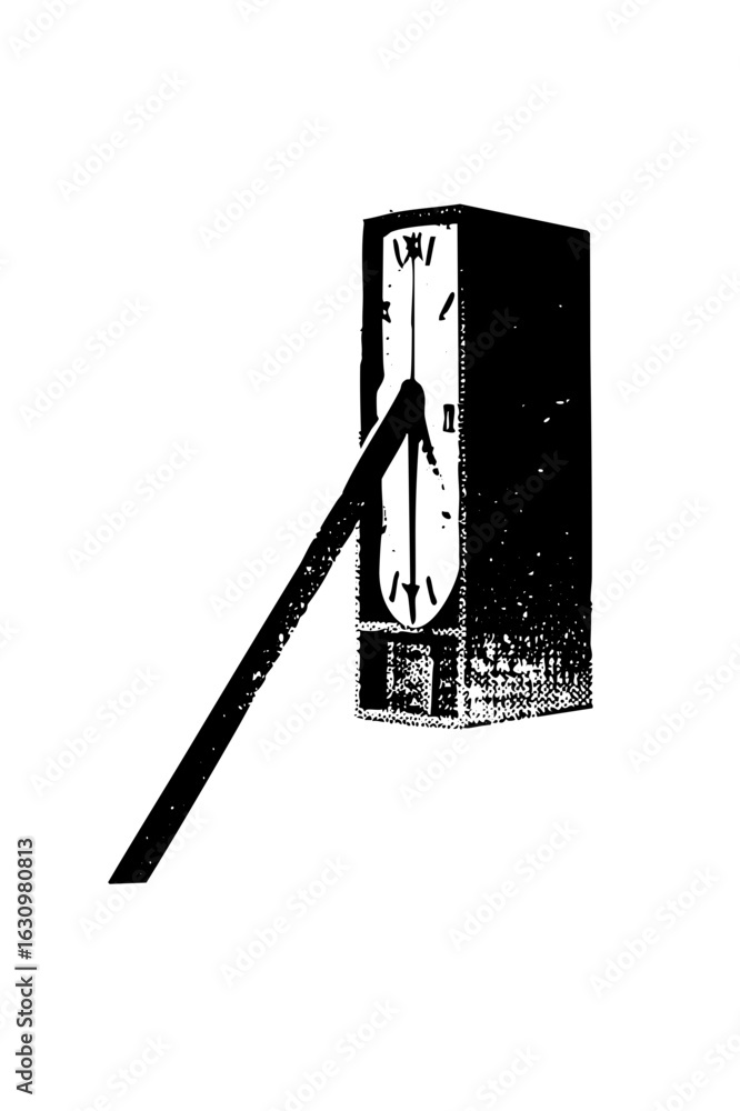 Poster vector abstract clock with a broken hour hand.