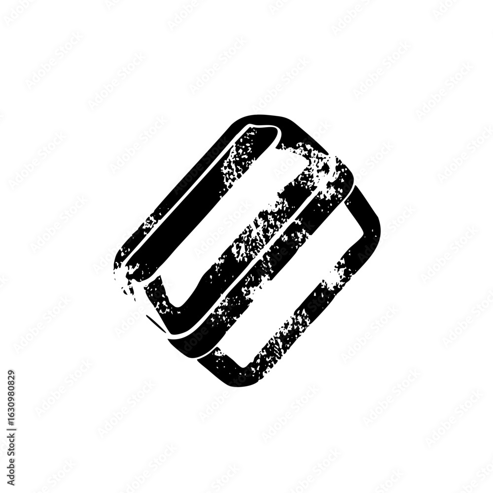 Poster Vector Abstract geometric shape with distressed texture
