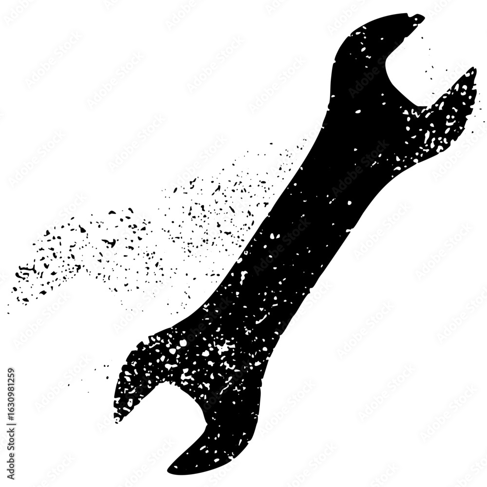 Poster vector distressed wrench with dissolving effect.