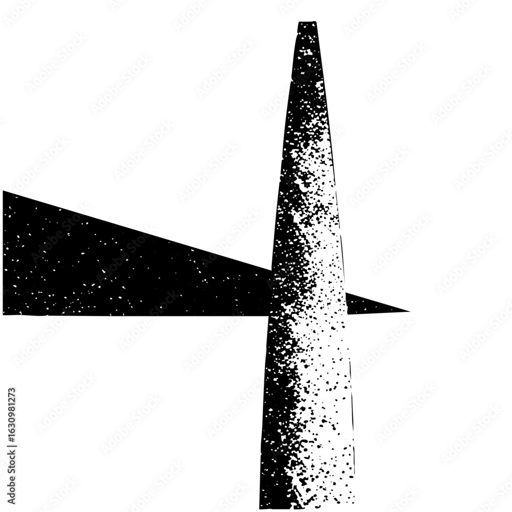 Poster vector abstract cross symbol with textured and solid shapes.