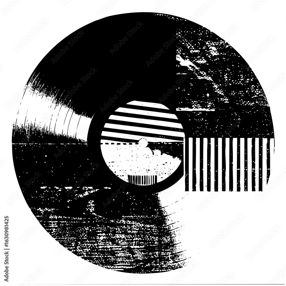 Poster vector abstract circular features layered lines and a central .