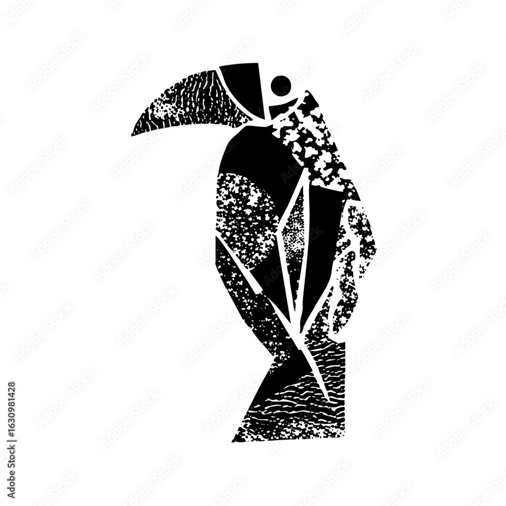 Poster vector abstract figure with geometric shapes and textured .