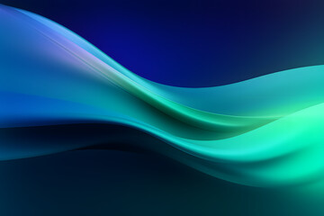The close up of a glossy metal surface in cool blue and green colors with a soft focus. Generative AI AIG30.