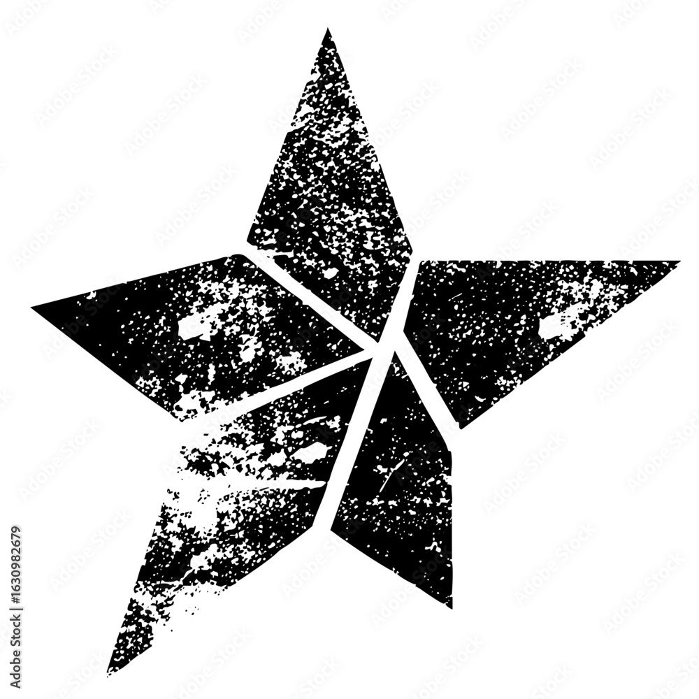 Aufkleber vector distressed five-pointed star with a textured effect.