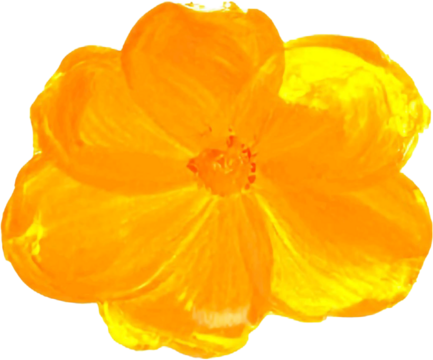 Bright acrylic flower painting with yellow and purple petals on white background. Artistic brush strokes give an expressive and modern look. Colorful and creative floral abstract design. - Powered by Adobe