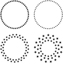50 Star Circle Ring Pattern Collection Illustration