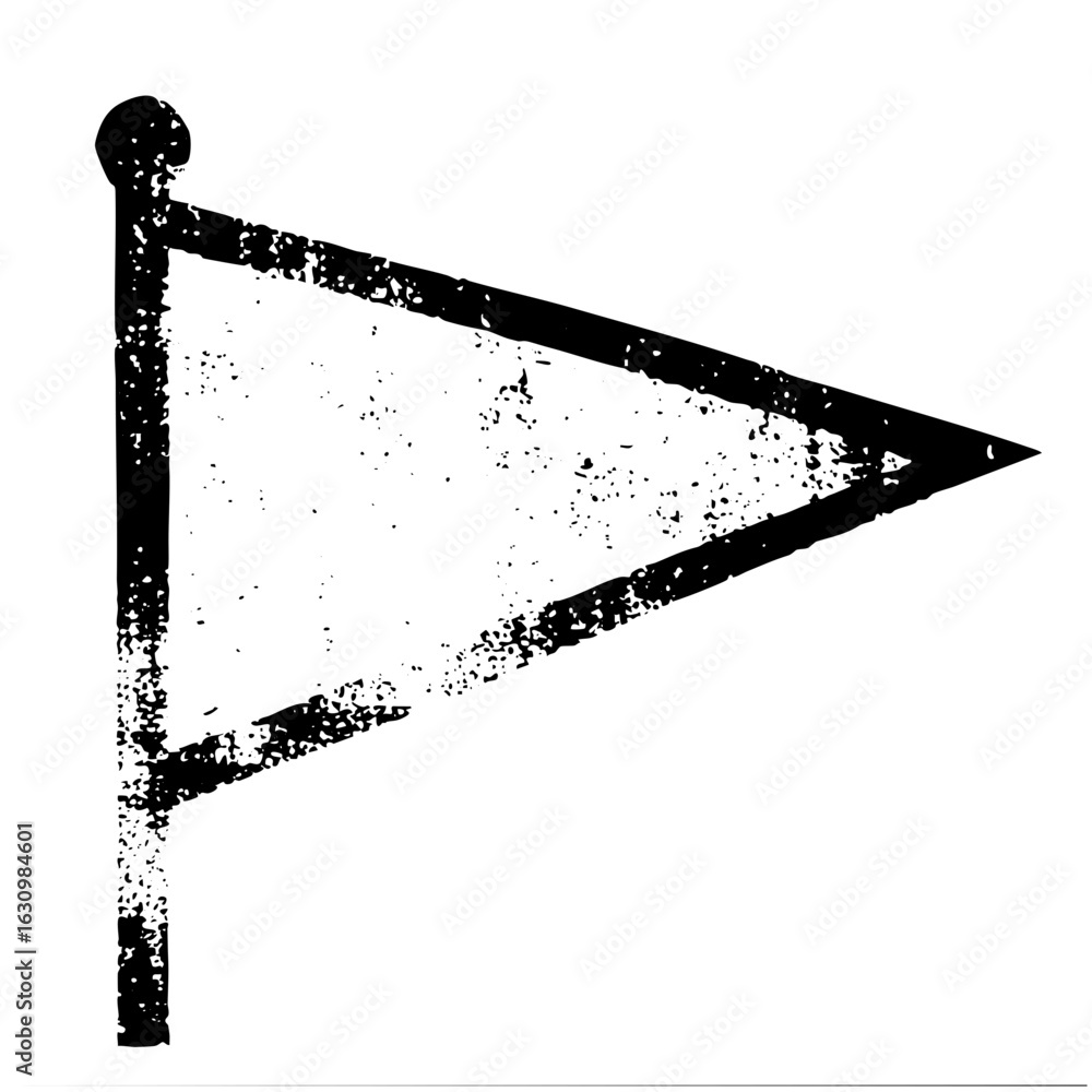 Poster vector minimalist pennant flag with a distressed texture.