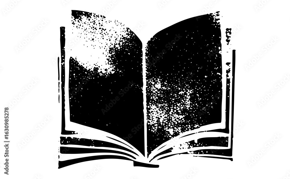 Poster vector open book with distressed texture