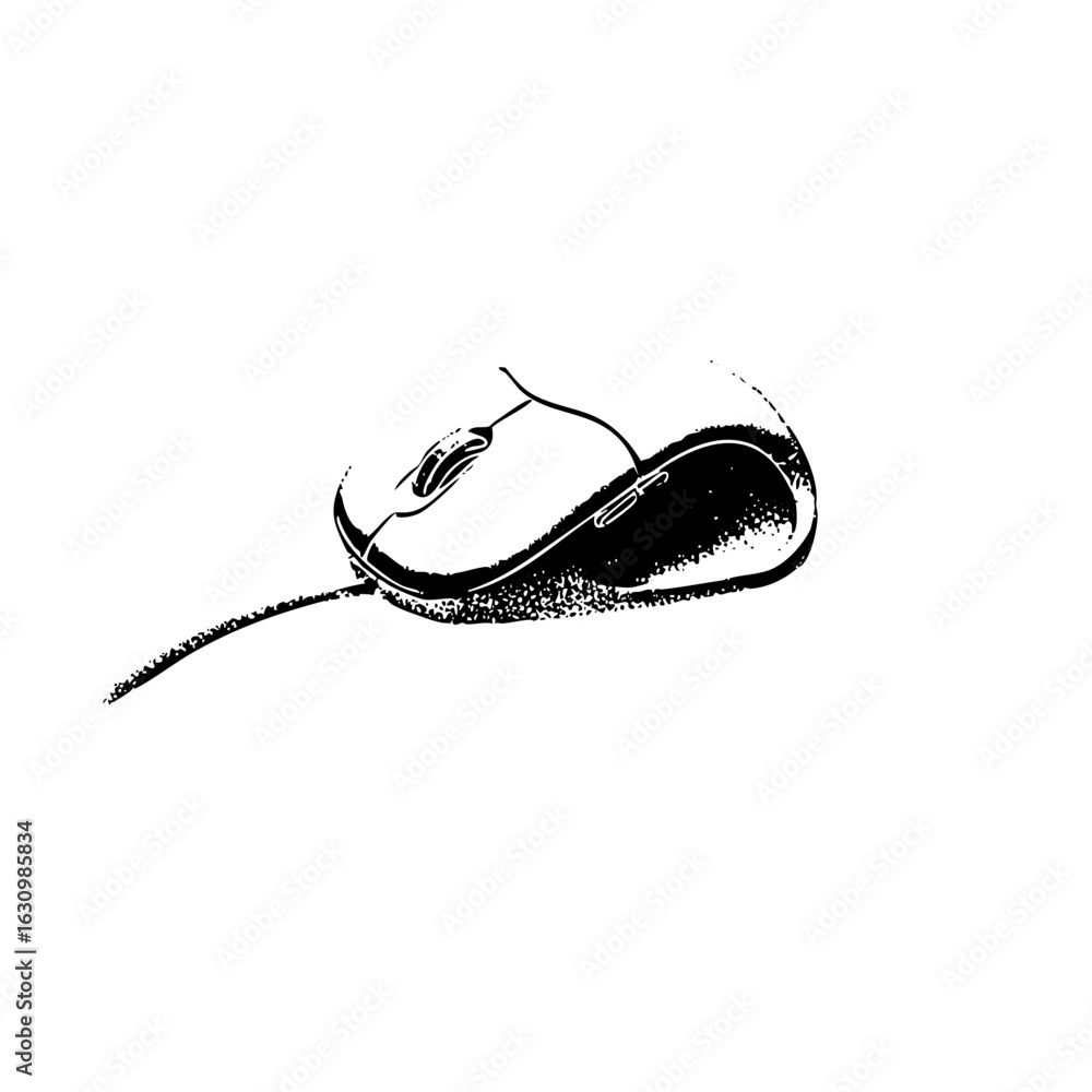 Aufkleber vector detailed of a computer mouse with a .