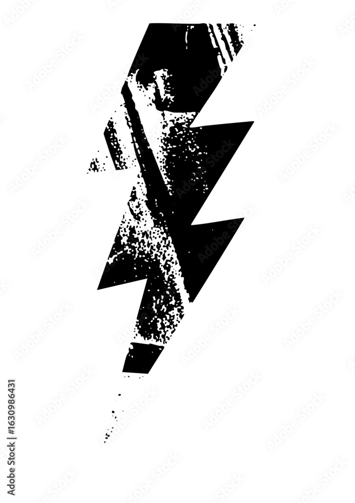 Aufkleber vector abstract lightning bolt with distressed texture.