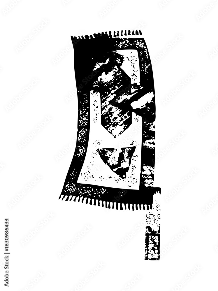Poster vector abstract face within a rectangular frame.
