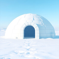 Igloo on snow against bare tree at park Igloo on snow against bare tree at park