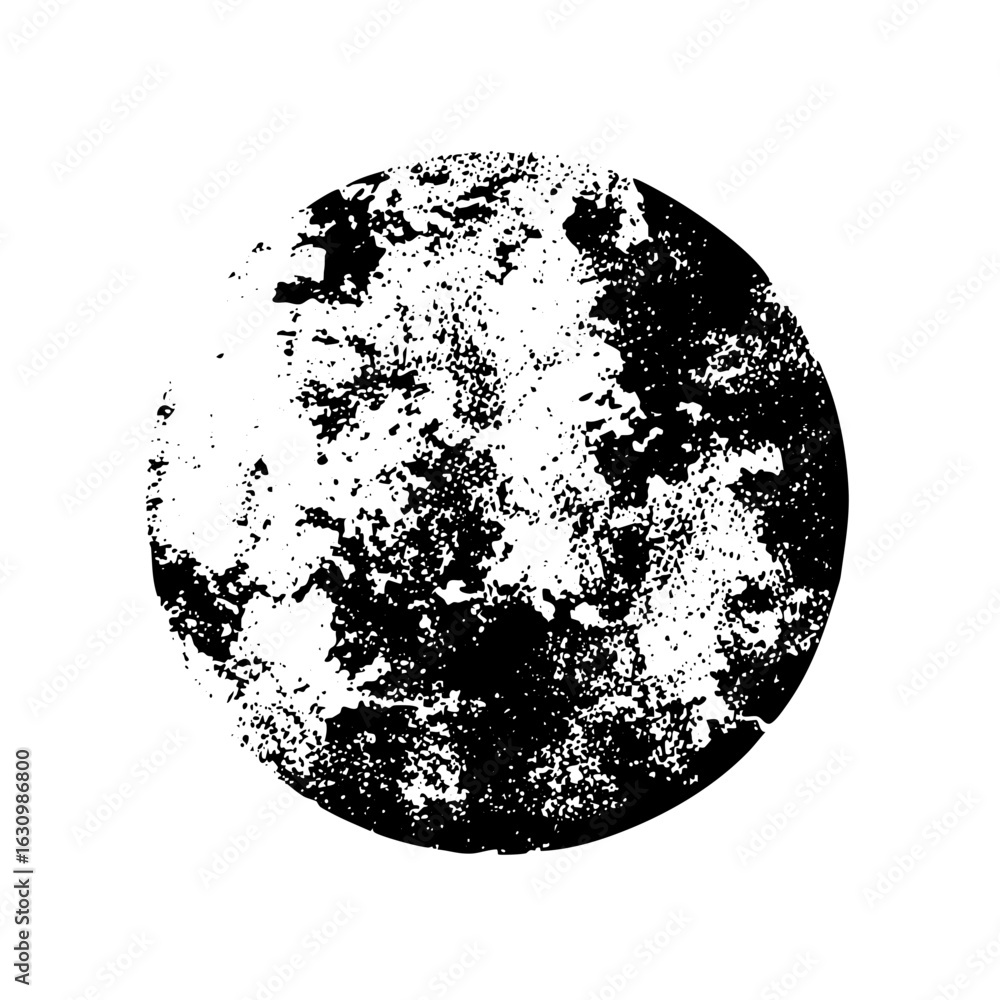 Poster vector abstract distressed circle with textured surface.