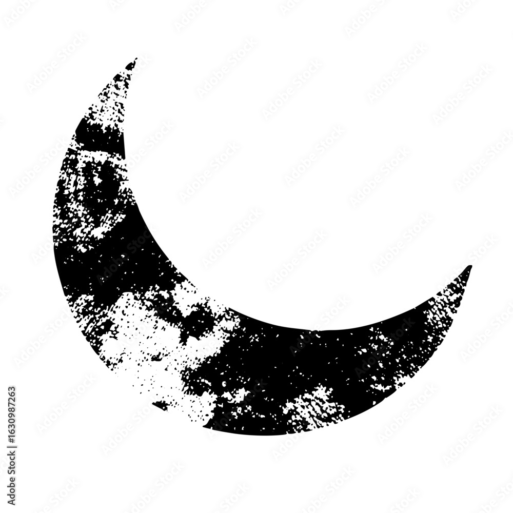 Poster vector distressed moon with textured surface.