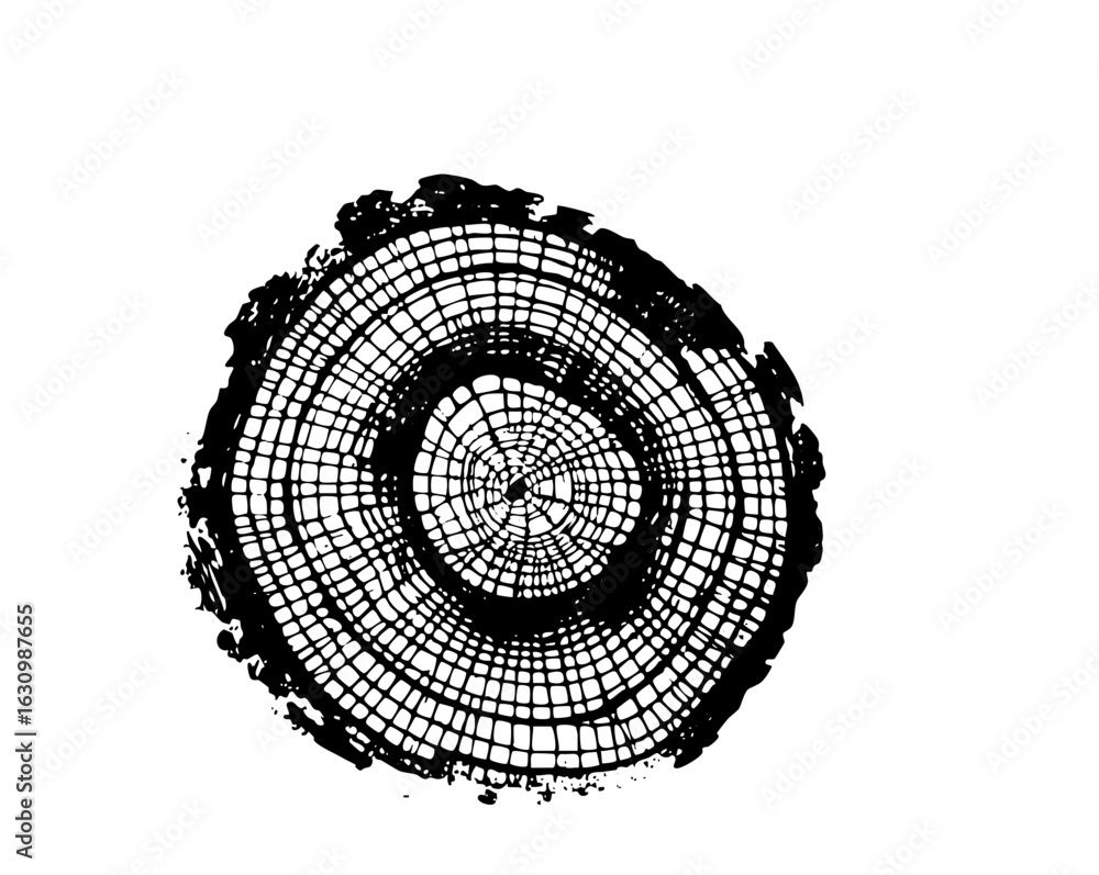 Aufkleber vector abstract circular with concentric rings and textured edges.