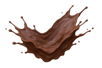 Smooth, creamy chocolate splashing, creating a dynamic, isolated splash on a transparent background, perfect for food and beverage advertising