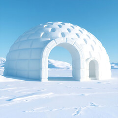 Igloo on snow against bare tree at park Igloo on snow against bare tree at park