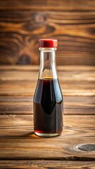 Soy Sauce Bottle on Wooden Table