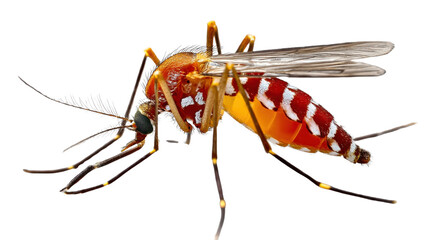 Mosquito Macro Portrait: A detailed macro captures the intricate beauty of a mosquito. its piercing proboscis and delicate wings, rendered in exquisite detail.