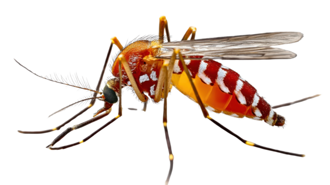 Mosquito Macro Portrait: A detailed macro captures the intricate beauty of a mosquito. its piercing proboscis and delicate wings, rendered in exquisite detail.