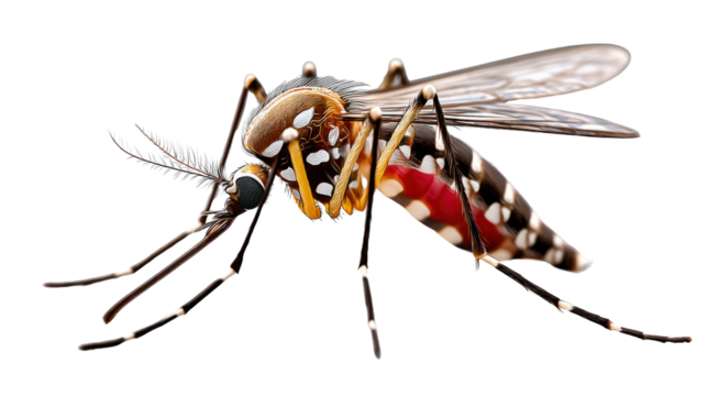 Mosquito Close-up: A detailed macro shot of a mosquito showcases its intricate structure and defining features, capturing the essence of this small but significant insect.