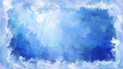 Abstract icy blue and white painting