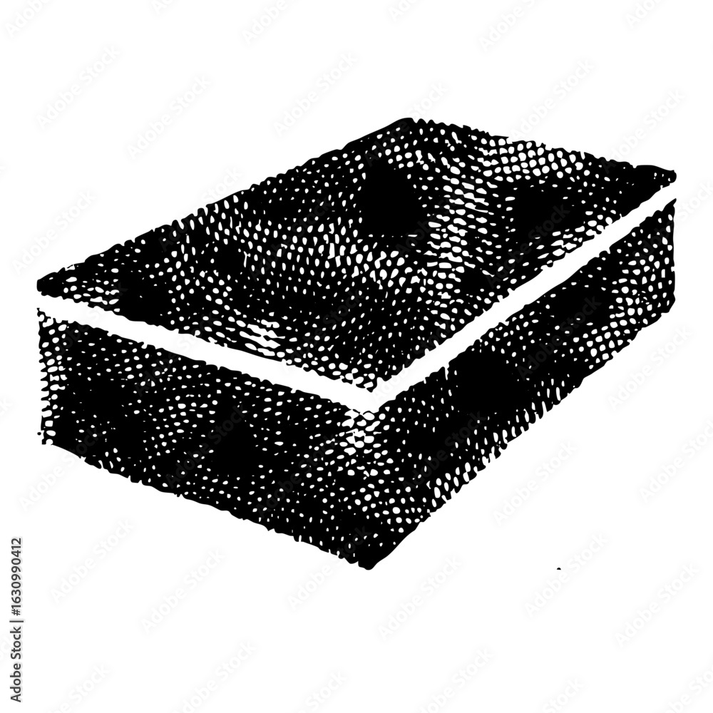 Poster vector detailed of an open box with textured sides.