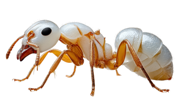 Ant Marvel: A detailed, artistic view of a mesmerizing ant specimen, with its exoskeleton and unique attributes. Focuses on a solitary insect, displaying precision and detail.