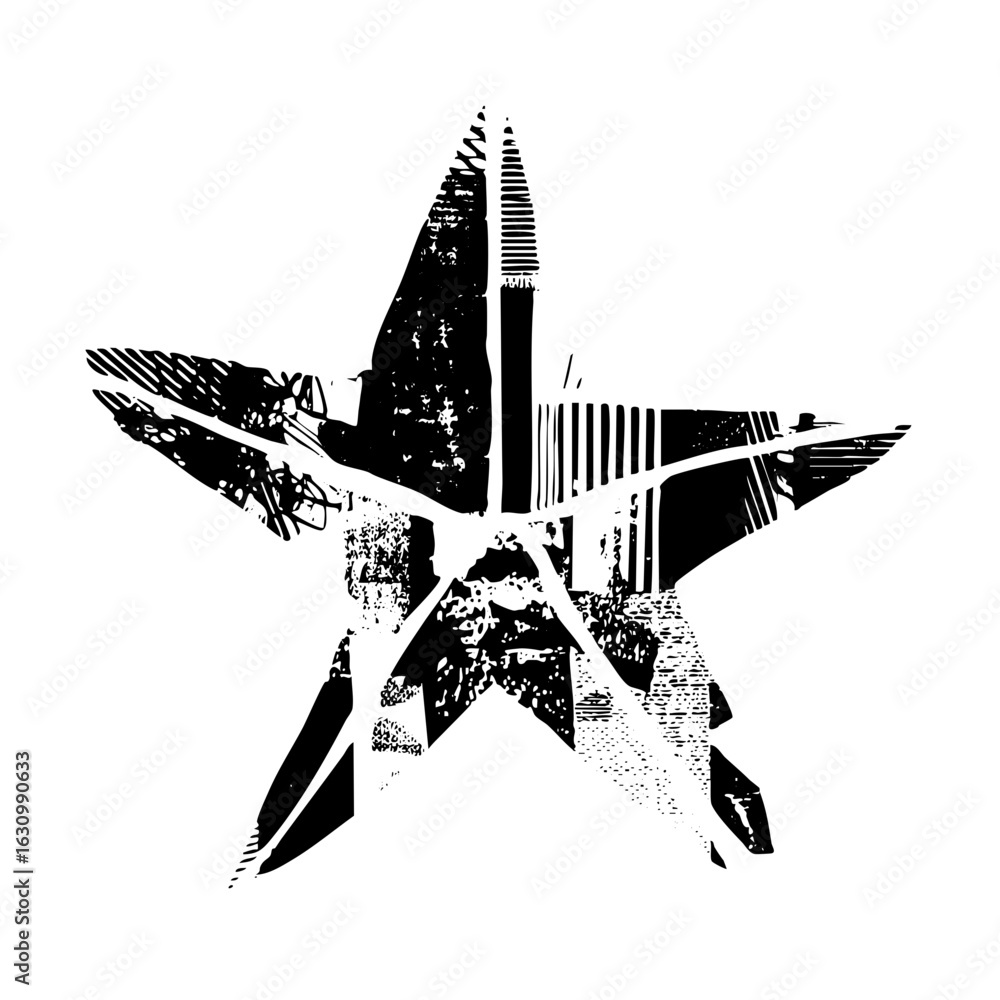 Poster vector abstract starburst with textured vector elements.