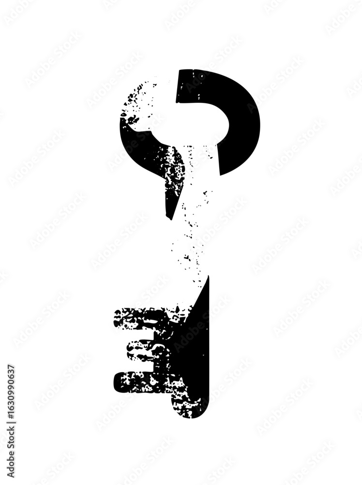 Poster vector abstract question mark with distressed texture.