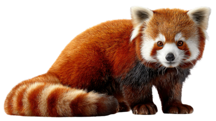 Playful Red Panda: A close-up shot of a captivating red panda, its vibrant rusty fur and striking facial markings, exuding an endearing charm and a hint of curious wonder.
