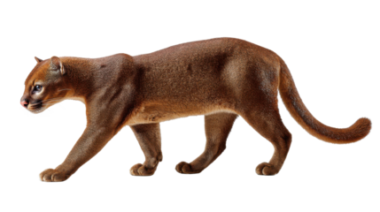 Wildcat's Stroll: A majestic wildcat, displaying its natural elegance and grace, strides confidently forward. Captured with striking photorealism.
