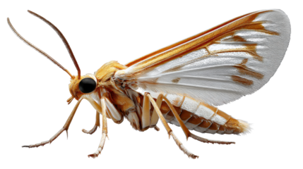 The Moth's Profile: A close-up shot showcases the intricate details of a vibrant moth, highlighting its wings' delicate textures and the subtle beauty found in the small things.