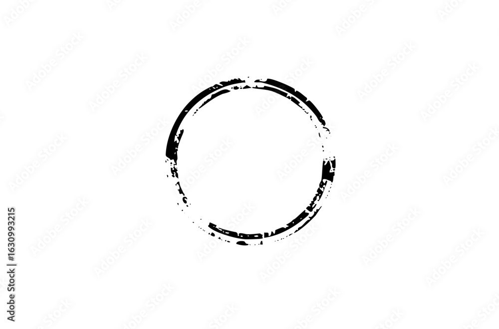 Poster vector distressed circular frame with rough edges.