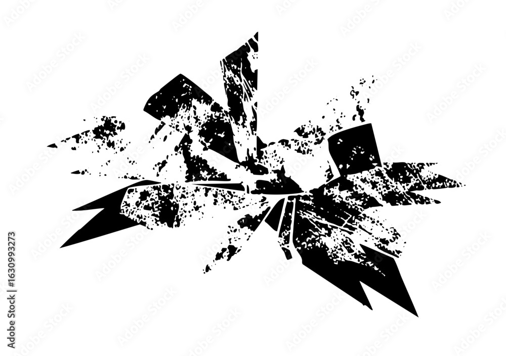 Poster vector abstract shattered with sharp fragmented shapes.