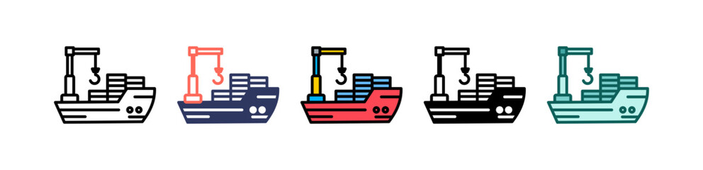 Container Shipping multiple icon