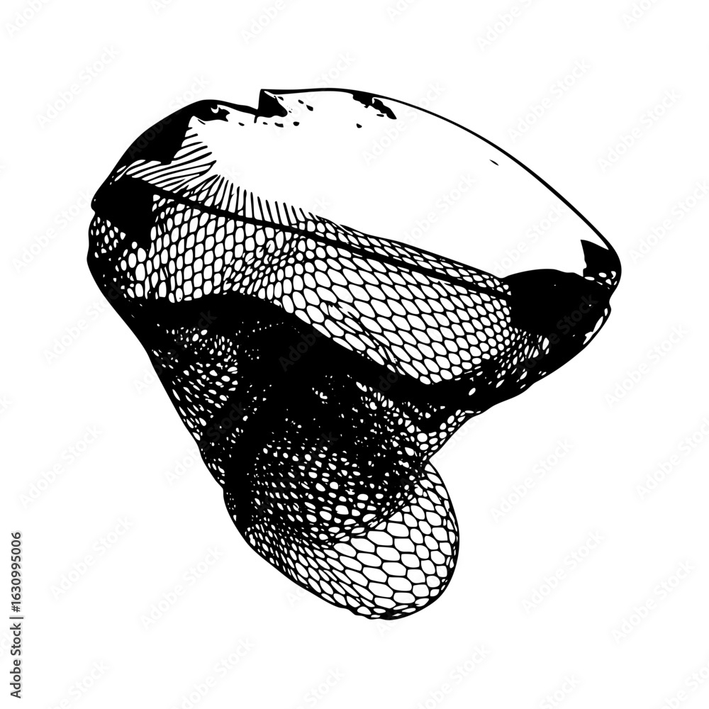Poster vector abstract mesh sculpture with spherical elements