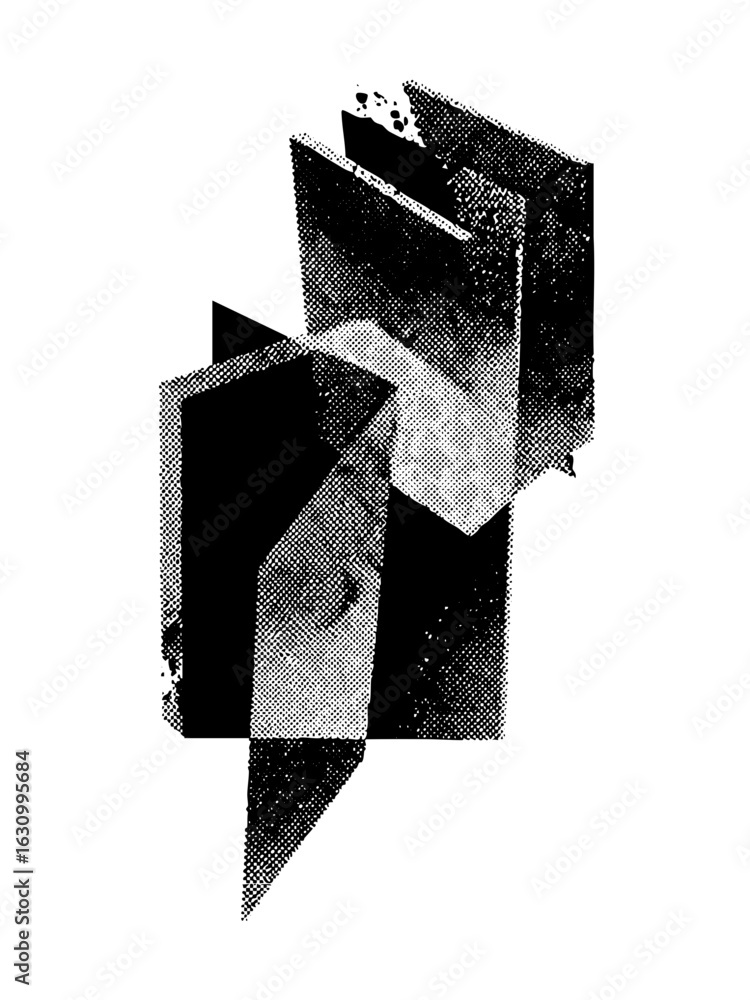 Poster Vector Abstract geometric shapes create a dynamic fragmented composition.
