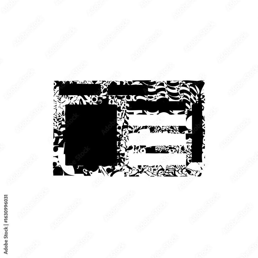 Poster vector abstract geometric structure with rectangular openings.