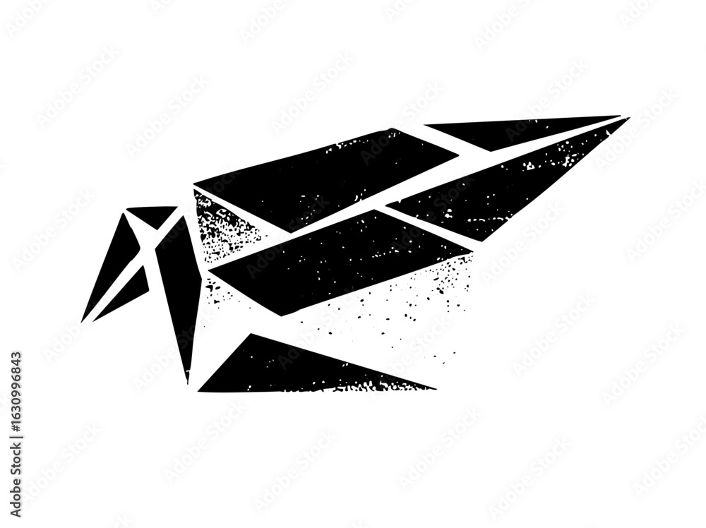 Poster vector abstract paper airplane with fragmented .