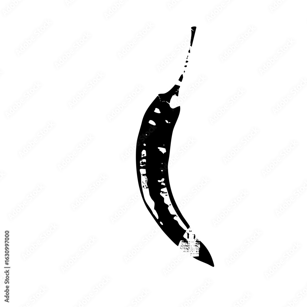 Poster Vector Stylized curved blade with a pointed tip.
