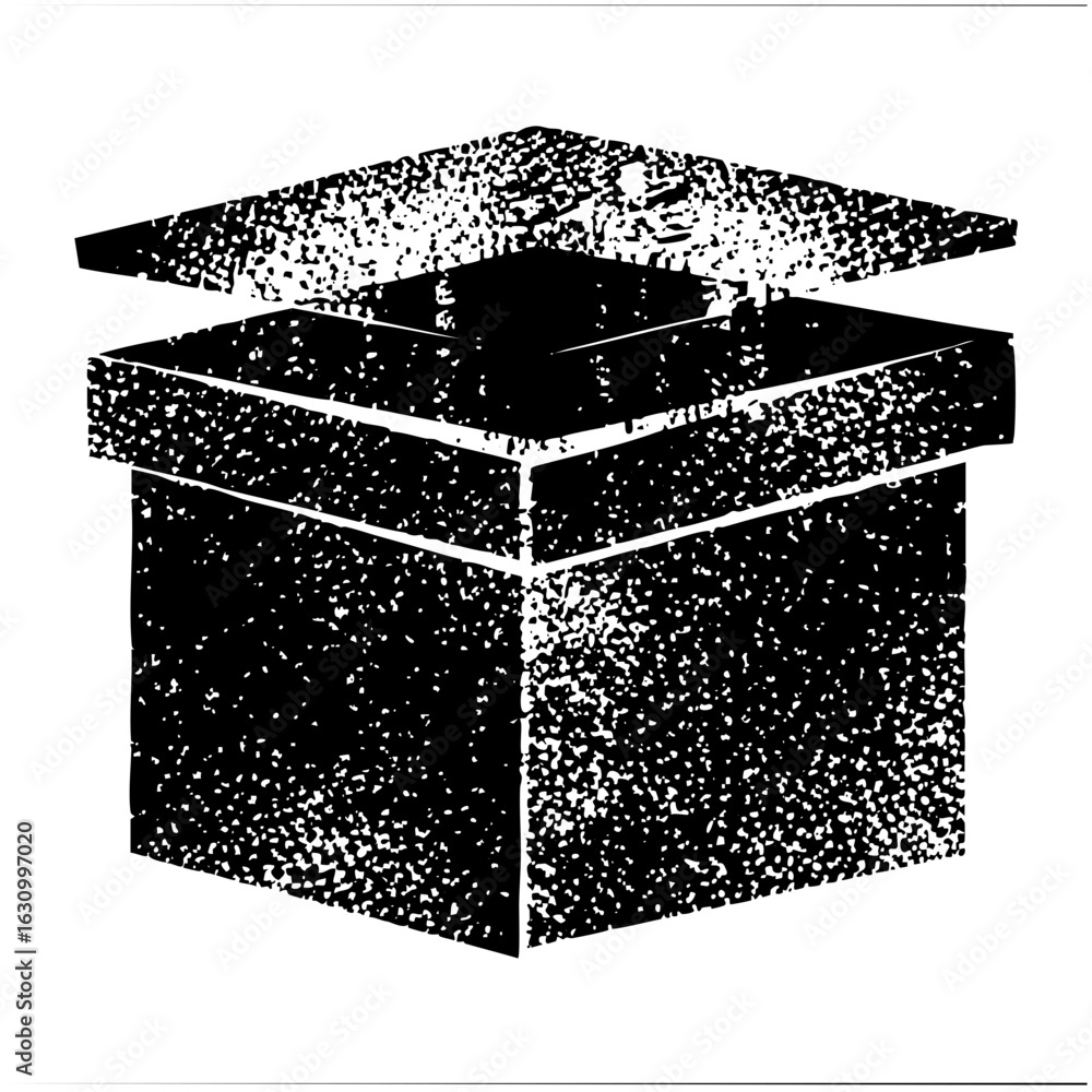 Poster vector open box with textured surface