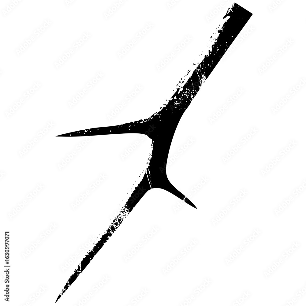 Poster vector abstract black of a dynamic forked shape.