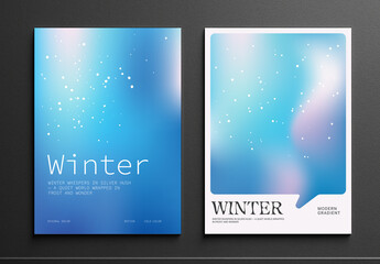 Winter Poster Layout with Soft Blue Gradient