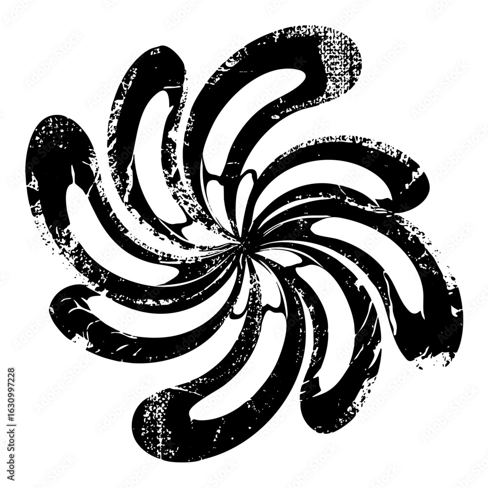 Aufkleber vector dynamic spiral swirl with textured edges.