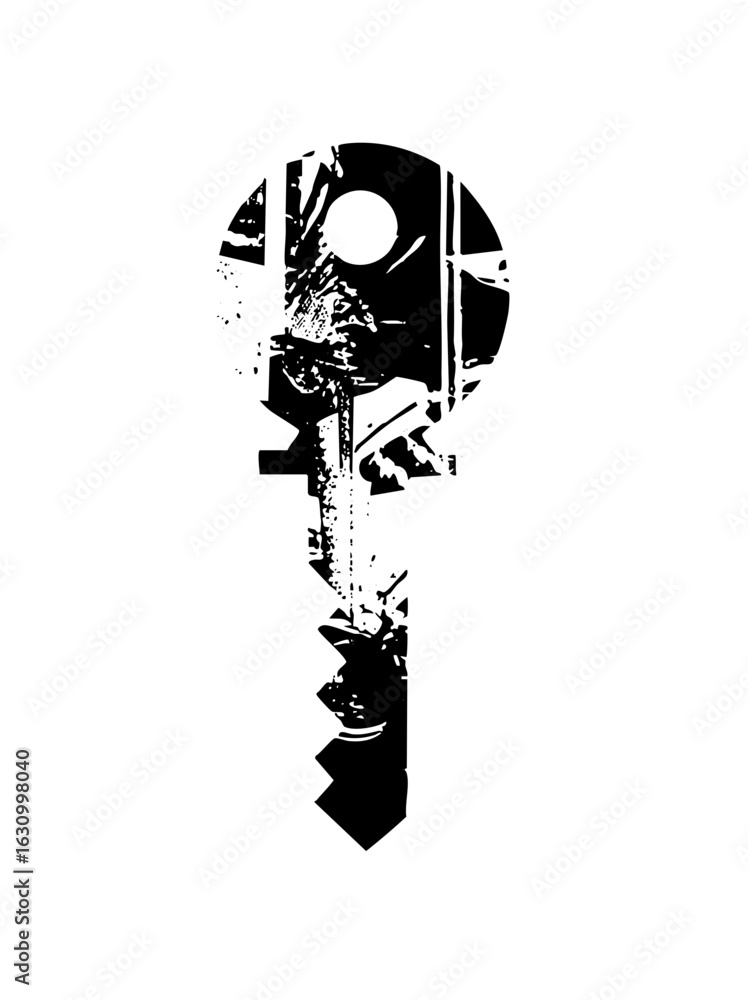 Poster vector abstract key with circular element.