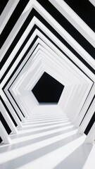 Geometric Tunnel with Hexagonal Structure and Black Center
