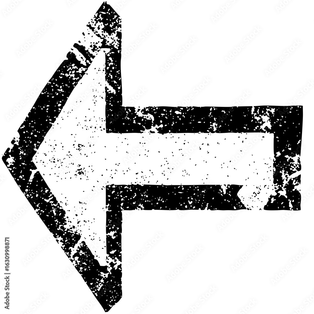 Poster vector distressed double arrow points left and forward.