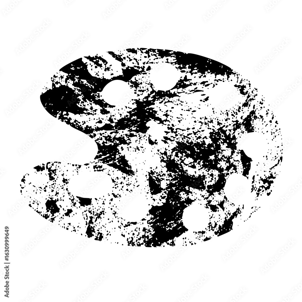 Poster vector abstract paint palette with textured splatters.