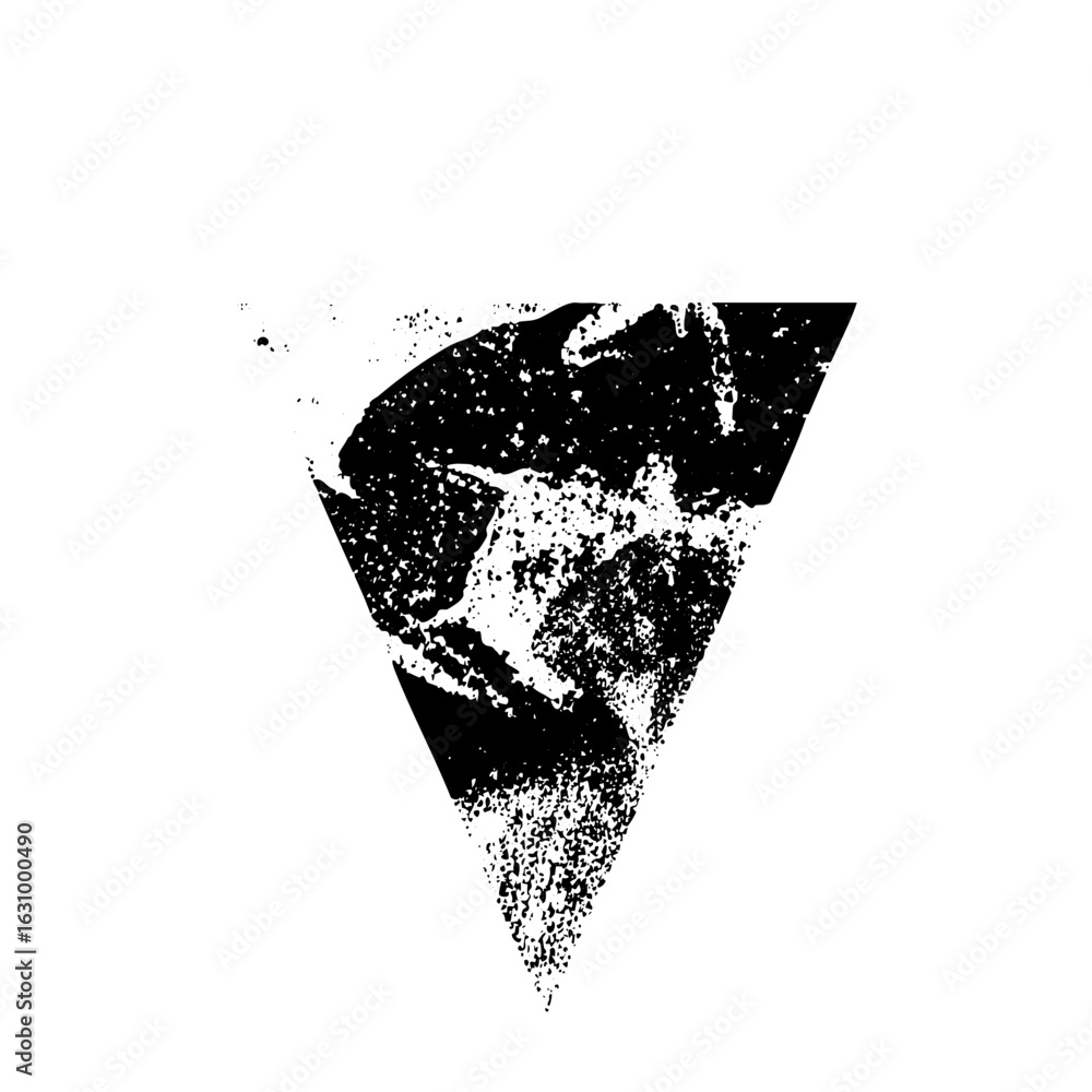 Poster vector abstract gorilla head within a triangular frame.